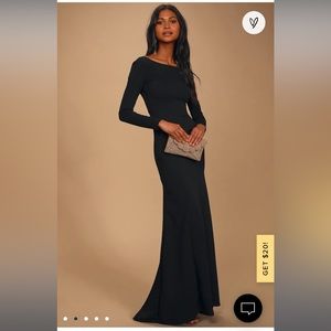 Lulu’s Wait For Me Black Long Sleeve Maxi Dress